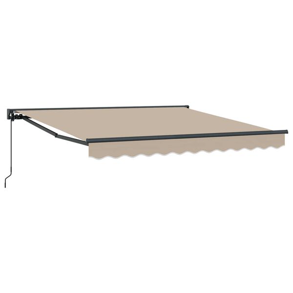vidaXL Cadre d'auvent Beige 350 x 250 cm Polyester avec rev&ecirc;tement PU