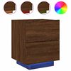 vidaXL Armoire de chevet et lumi&egrave;res LED ch&ecirc;ne marron bois ing&eacute;nierie