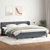 vidaXL Sommier &agrave; lattes de lit et matelas gris fonc&eacute; 180x210cm velours