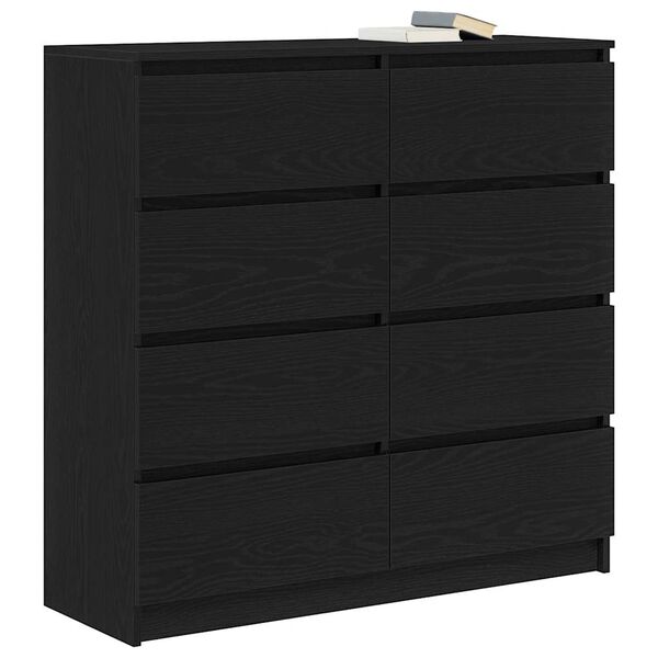 vidaXL Buffet ch&ecirc;ne noir 100x35x99 cm bois d'ing&eacute;nierie