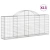 vidaXL Paniers &agrave; gabions arqu&eacute;s 13 pcs 200x30x80/100 cm Fer galvanis&eacute;