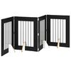 vidaXL Porte de chien pliable avec supports 4 pc Ch&ecirc;ne noir 241 cm