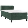 vidaXL Sommier &agrave; lattes de lit avec matelas Vert fonc&eacute; 90x190 cm
