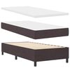 vidaXL Lit &agrave; ressorts avec bandes LED Marron fonc&eacute; 90 x 190 cm tissu