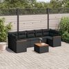 vidaXL Salon de jardin 8 pcs avec coussins noir r&eacute;sine tress&eacute;e