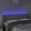 vidaXL T&ecirc;te de lit &agrave; LED Gris clair 147x16x78/88 cm Velours
