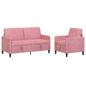 vidaXL Canap&eacute; avec rangement 2 pc Rose Polyester