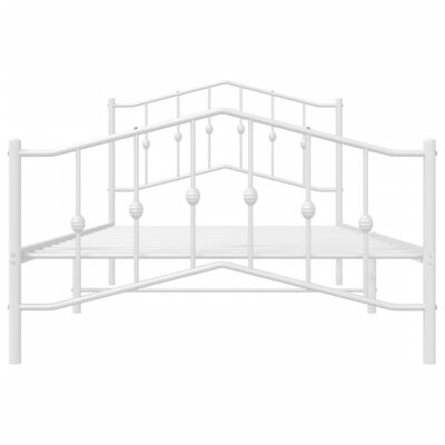 vidaXL Cadre de lit métal sans matelas et pied de lit blanc 100x200 cm