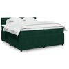 vidaXL Sommier &agrave; lattes de lit et matelas Vert fonc&eacute; 200x200cm Velours