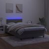 vidaXL Sommier &agrave; lattes de lit avec matelas LED Gris fonc&eacute; 120x200 cm
