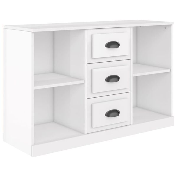 vidaXL Buffet blanc brillant 104,5x35,5x67,5 cm bois d'ingénierie