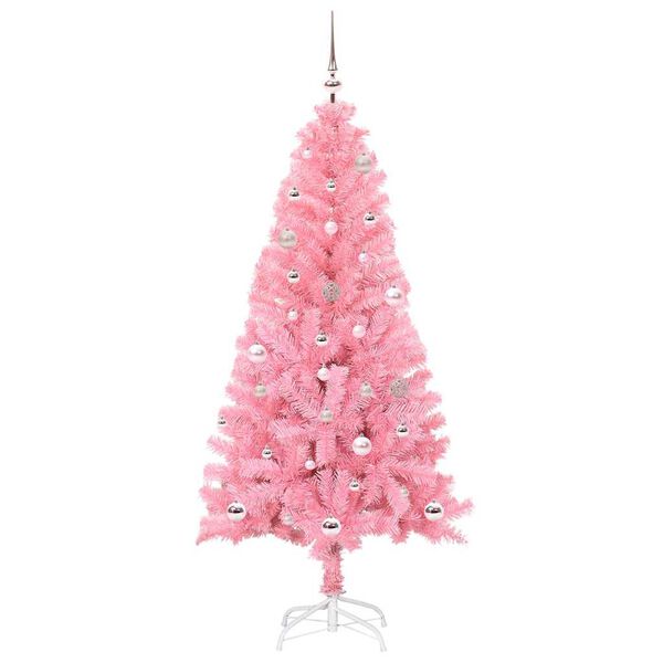 vidaXL Sapin de Noël avec 150 LED avec support Rose 150 cm PVC