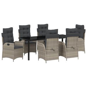 vidaXL Ensemble de salle &agrave; manger pour jardin 7 pcs Gris clair