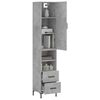 vidaXL Buffet haut Gris b&eacute;ton 34,5x34x180 cm Bois d'ing&eacute;nierie