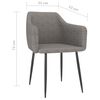 vidaXL Chaises &agrave; manger lot de 2 gris clair tissu