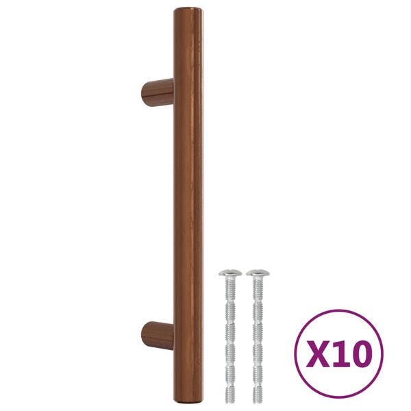 vidaXL Poignées d'armoire 10 pcs bronze 96 mm acier inoxydable