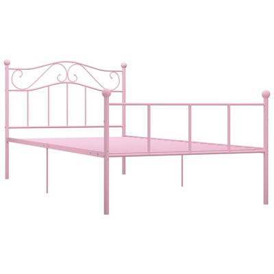 vidaXL Cadre de lit sans matelas rose métal 90x200 cm