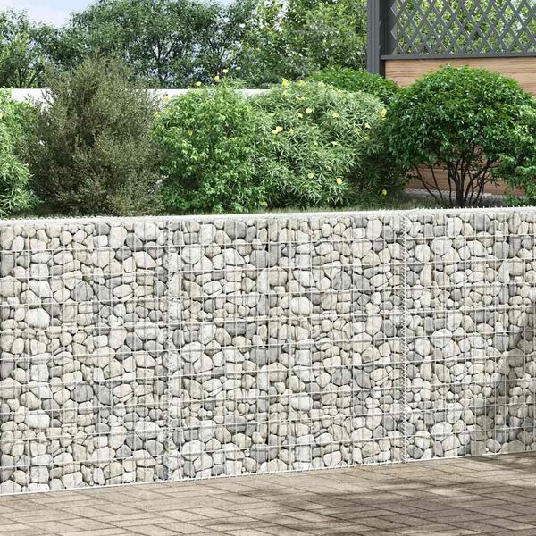 vidaXL Lit sur&eacute;lev&eacute; &agrave; gabion en trap&egrave;ze Acier galvanis&eacute; 150x20x100 cm
