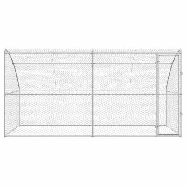 vidaXL Kennel pour Chiens 2 pcs Argent&eacute; 4 x 2 x 2 m Acier galvanis&eacute;