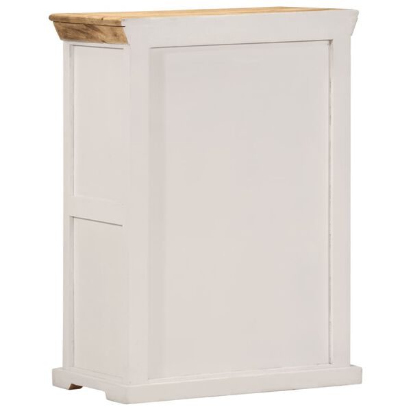 vidaXL Buffet blanc et marron 55x30x73 cm bois de manguier solide brut