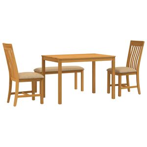 vidaXL Ensemble de salle &agrave; manger 4 pc Beige Bois de ch&ecirc;ne massif