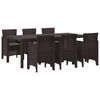 vidaXL Ensemble de salle &agrave; manger pour jardin 7 pc Marron