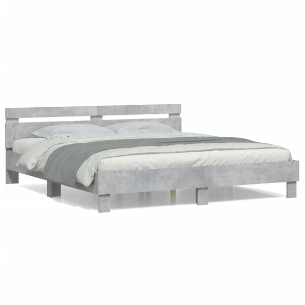 vidaXL Cadre de lit sans matelas gris b&eacute;ton 180x200 cm