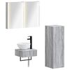 vidaXL Ensemble d'armoire de salle de bain 4 pc Sonoma gris
