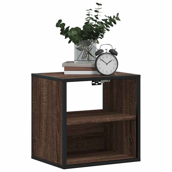 vidaXL Table de chevet murale ch&ecirc;ne marron 40x31x39,5 cm
