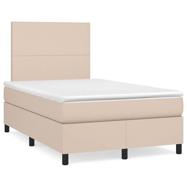 vidaXL Sommier &agrave; lattes de lit avec matelas LED cappuccino 120x190 cm