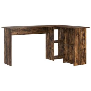 vidaXL Bureau Ch&ecirc;ne fum&eacute; 142 x 102 x 73 cm Bois d'ing&eacute;nierie