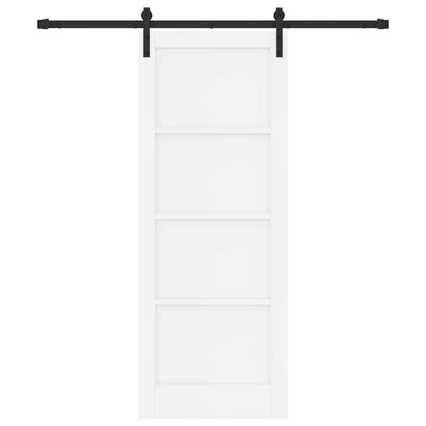 vidaXL Porte coulissante Blanc et Noir 78 x 202 cm Pin massif