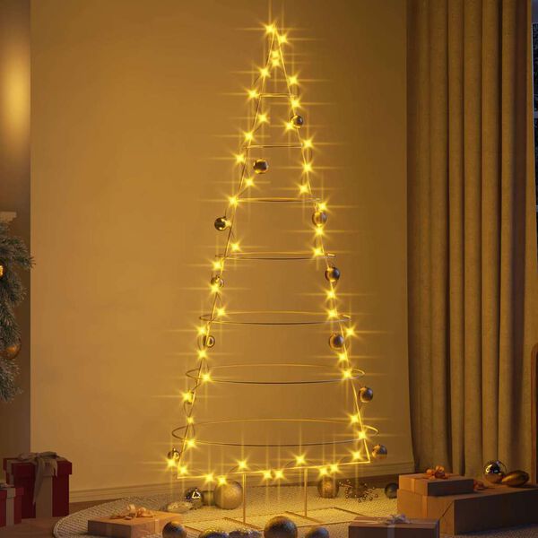 vidaXL Arbre de Noël en métal Doré 210 cm Acier peint par poudre