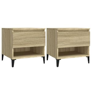 vidaXL Tables d'appoint 2 pcs Ch&ecirc;ne sonoma 50x46x50 cm Bois ing&eacute;nierie
