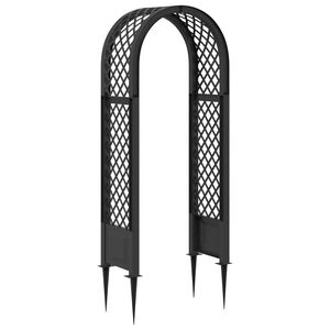 vidaXL Arche &agrave; roses avec pointes PP Anthracite