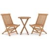 vidaXL Ensemble &agrave; manger de jardin 3 pcs Bois de teck massif