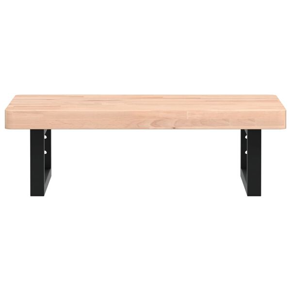 vidaXL &Eacute;tag&egrave;re de vasque murale acier et bois massif de h&ecirc;tre