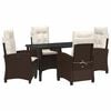 vidaXL Ensemble de salle &agrave; manger pour jardin 5 pc Marron polyrotin