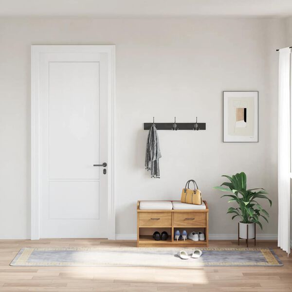 vidaXL Tapis lavable antidérapant 80x300 cm Gris