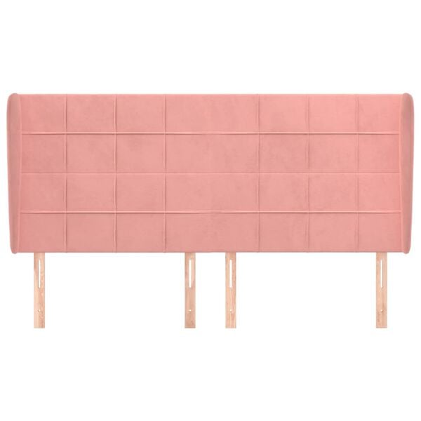 vidaXL T&ecirc;te de lit avec oreilles Rose 183x23x118/128 cm Velours