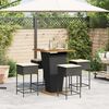 vidaXL Ensemble de bar de jardin 5 pcs avec coussins noir poly rotin