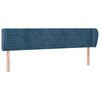 vidaXL Tête de lit avec oreilles Bleu foncé 183x23x78/88 cm Velours