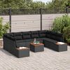 vidaXL Ensemble de canap&eacute; de jardin avec coussin 5 pcs Noir Polyrotin