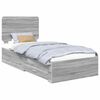 vidaXL Cadre de lit Gris Sonoma 100 x 200 cm Bois d'ing&eacute;nierie