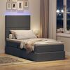 vidaXL Lit avec rangement et LED Gris fonc&eacute; 100 x 200 cm Polyester