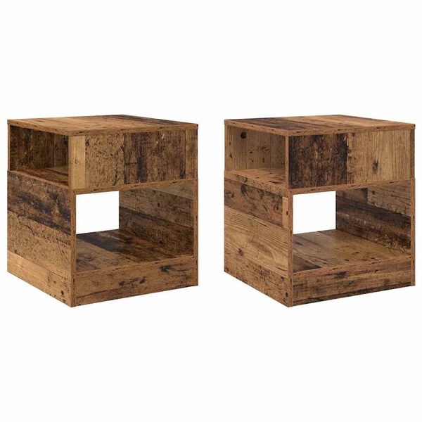 vidaXL Table d'appoint 2 pcs Bois ancien 40,5 x 40 x 45 cm