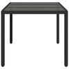 vidaXL Table de jardin 150x90x75cm Verre trempé et résine tressée Noir