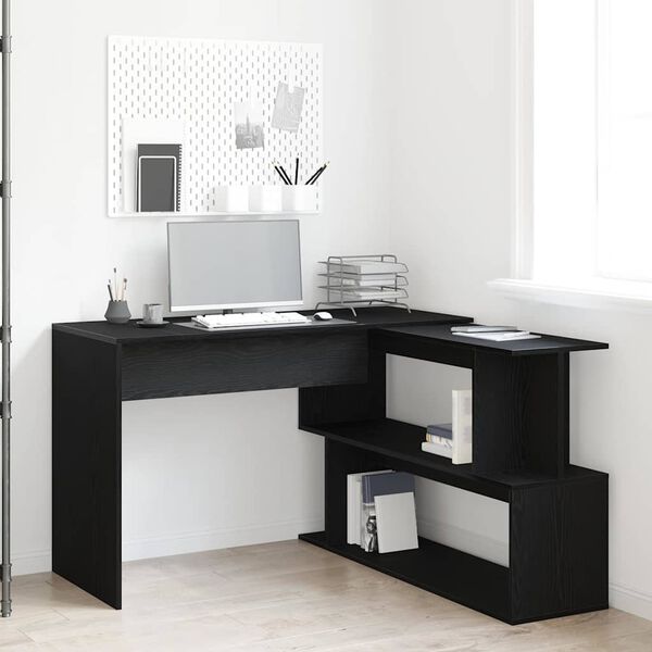 vidaXL Bureau Ch&ecirc;ne noir 200 x 50 x 76 cm Bois d'ing&eacute;nierie