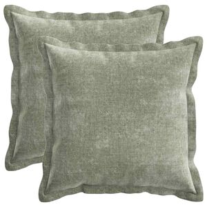 vidaXL Housse de coussin 2 pcs HOUTEN Vert 50 x 50 cm Tissu Chenille