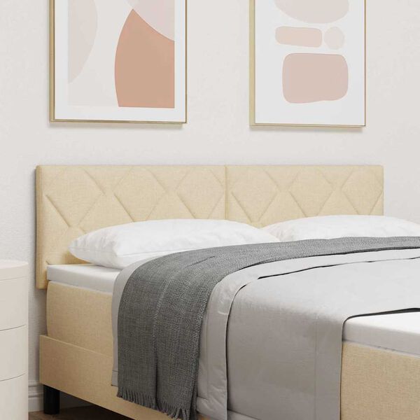 vidaXL T&ecirc;te de lit Cr&egrave;me 144 cm tissu
